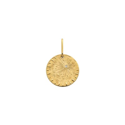 Médaille Arthus Bertrand Pluie d'étoiles en or jaune et diamant, 23 mm