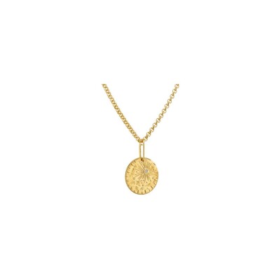Médaille Arthus Bertrand Pluie d'étoiles en or jaune et diamant, 23 mm