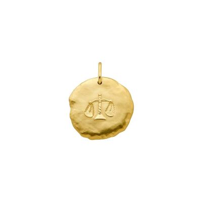 Médaille Arthus Bertrand Astro Balance en or jaune sablé, 23 mm