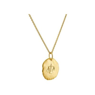 Médaille Arthus Bertrand Astro Balance en or jaune sablé, 23 mm