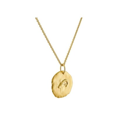 Médaille Arthus Bertrand Astro Bélier en or jaune sablé, 23 mm