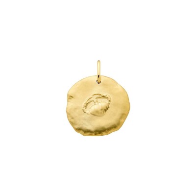 Médaille Arthus Bertrand Astro Cancer en or jaune sablé, 23 mm