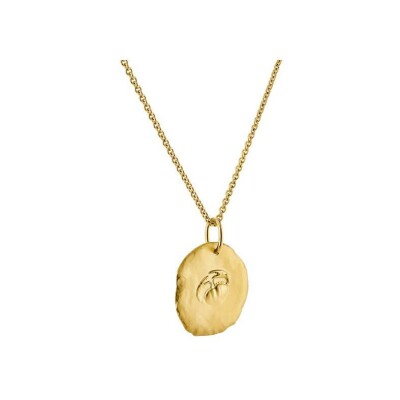 Médaille Arthus Bertrand Astro Cancer en or jaune sablé, 23 mm