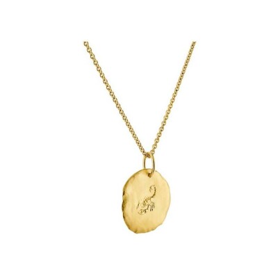 Médaille Arthus Bertrand Astro Scorpion en or jaune sablé, 23 mm