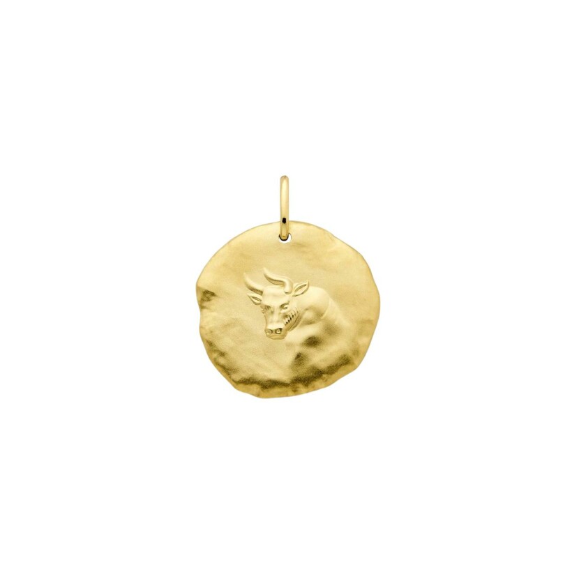 Médaille Arthus Bertrand Astro Taureau en or jaune sablé