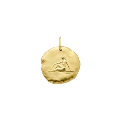 Médaille Arthus Bertrand Astro Vierge en or jaune sablé, 23 mm