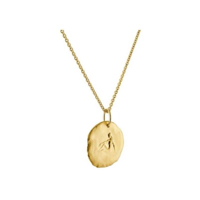 Médaille Arthus Bertrand Astro Vierge en or jaune sablé, 23 mm