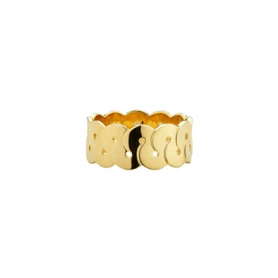 Bague Arthus Bertrand motif enlacé 8mm en or jaune et diamants, taille 54