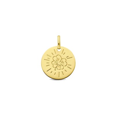 Médaille Augis Trèfle en or jaune poli, 16mm