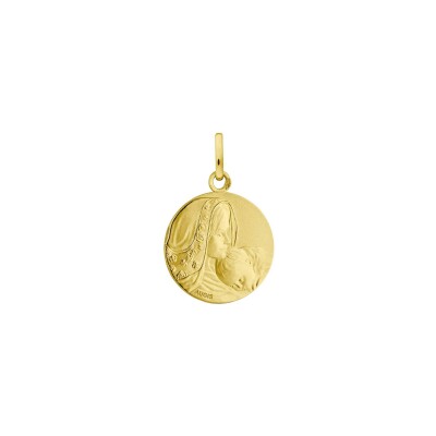 Médaille Augis Vierge à l'enfant en or jaune, 16mm