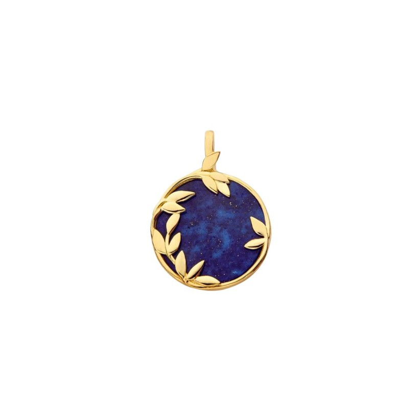 Arthus Bertrand Flora medal, polish yellow gold and lapis lazuli