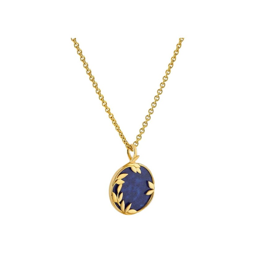 Arthus Bertrand Flora medal, polish yellow gold and lapis lazuli