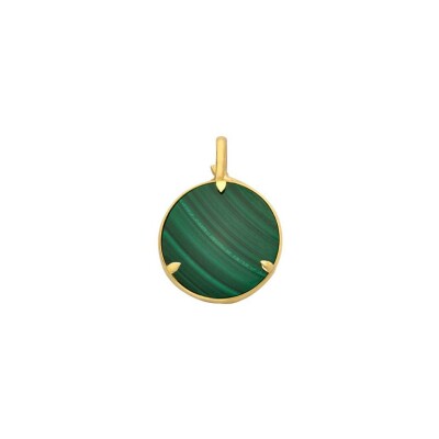 Médaille Arthus Bertrand Les allegories Flora en or jaune et malachite, 16 mm