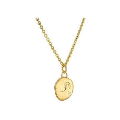 Médaille Arthus Bertrand Astro Bélier en or jaune et diamant, 15 mm