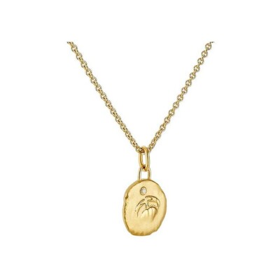 Médaille Arthus Bertrand Astro Cancer en or jaune et diamant, 15 mm