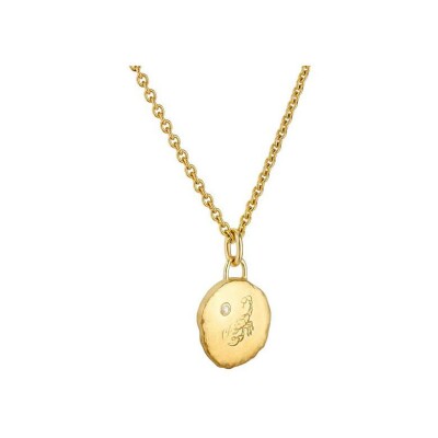 Médaille Arthus Bertrand Astro Scorpion en or jaune et diamant, 15 mm