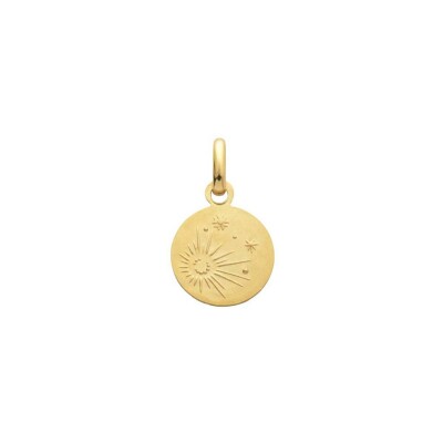 Médaille Arthus Bertrand Ma Mini Médaille Lune 10mm en or jaune et diamant