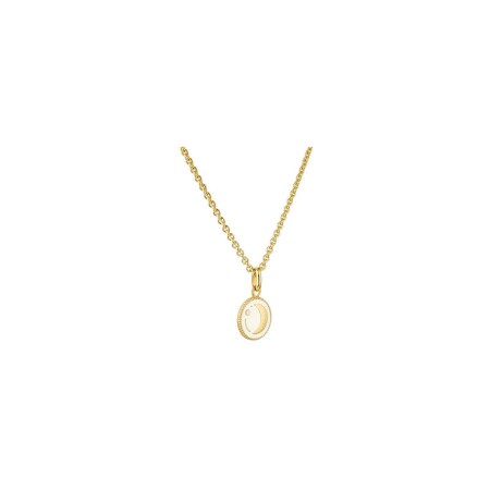 Médaille Arthus Bertrand Ma Mini Médaille Lune 10mm en or jaune et diamant