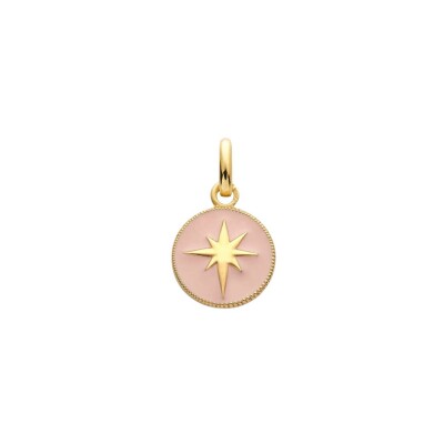 Médaille Arthus Bertrand Ma Mini Médaille, étoile Rose poudré en or jaune satiné, 10mm