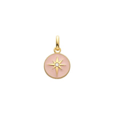 Médaille Arthus Bertrand Ma Mini Médaille Etoile en or jaune et diamant, 10 mm