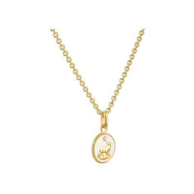 Médaille Arthus Bertrand Ma Mini Médaille Ours ivoire en or jaune et diamant, 10 mm