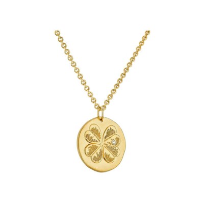 Arthus Bertrand Medal Comedy Clover in polished yellow gold and diamond, 23 mm