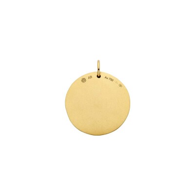 Médaille Arthus Bertrand Comédie éclipse en or jaune et diamant 0.025ct, 23mm
