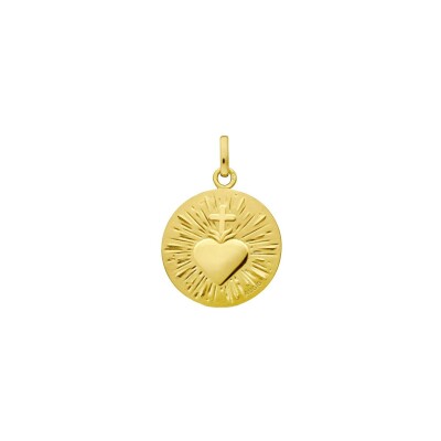 Médaille Augis Sacré Cœur en or jaune, 16mm