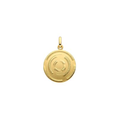 Médaille Arthus Bertrand Labyrinthe en or jaune sablé, 22mm