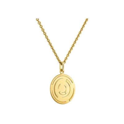 Médaille Arthus Bertrand Labyrinthe en or jaune sablé, 22mm