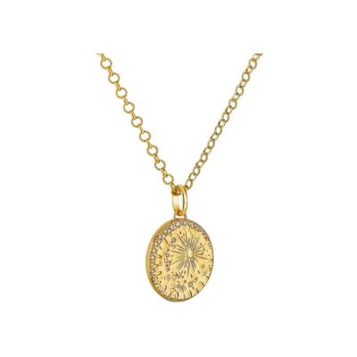 Médaille Arthus Bertrand Pluie d'étoiles en or jaune poli et diamant, 23 mm