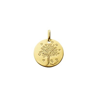 Médaille Augis arbre aux cœurs en or jaune, 16mm