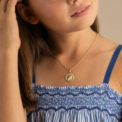 Médaille Arthus Bertrand Vierge Jeune Etoilée en or jaune, 16 mm