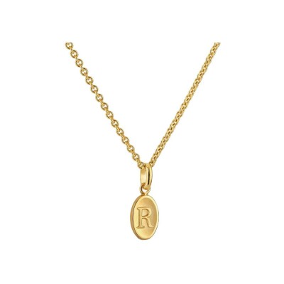 Médaille Arthus Bertrand Ma Mini Médaille Lettre R en or jaune satiné, 10 mm