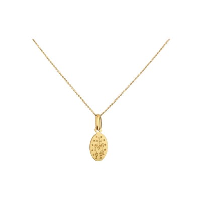 Arthus Bertrand Medal Les Miraculeuses in yellow gold and yellow lacquer, 10 mm