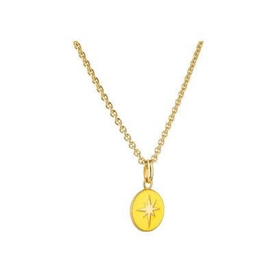 Arthus Bertrand Medal My Mini Medal in polished yellow gold and yellow lacquer, 10 mm