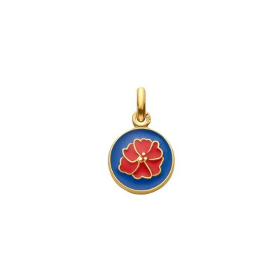 Arthus Bertrand My Mini Poppy Medal in yellow gold, 10 mm - Royal blue