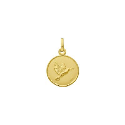 Médaille Augis colombe espérance en or jaune, 16mm