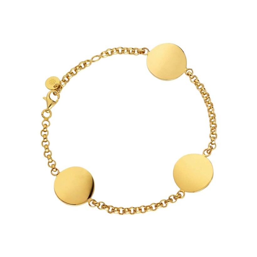 Bracelet Arthus Bertrand 3 boutons d'or en or jaune, 18cm