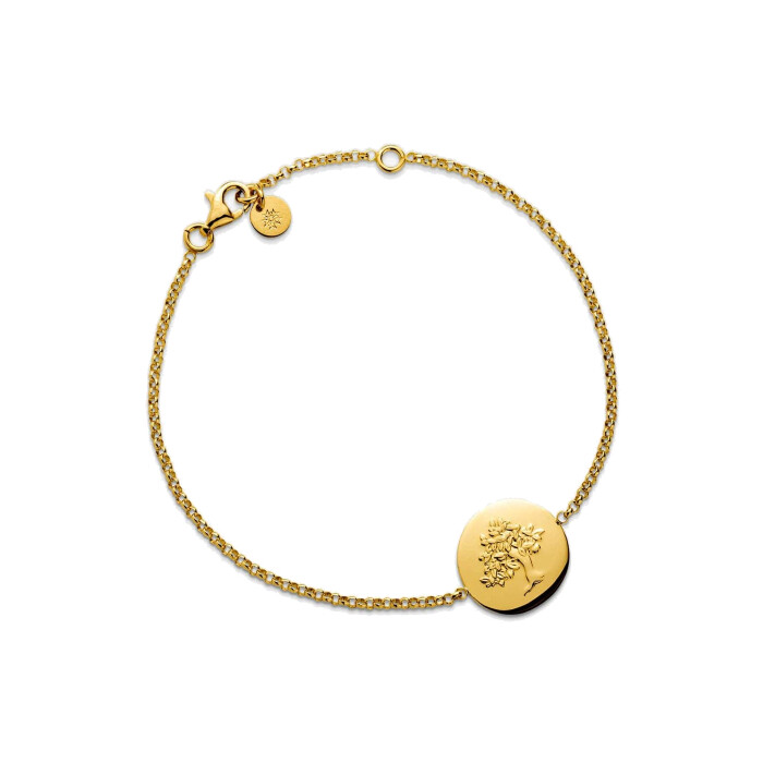 Arthus Bertrand Tree of Life chain bracelet, jaseron chain 14cm, yellow gold
