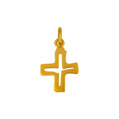 Pendentif Arthus Bertrand Croix JMJ de Castelbajac mini or jaune