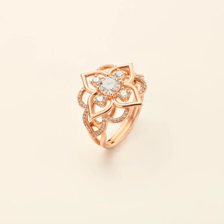 Bague Mellerio Giardino en or rose et diamants