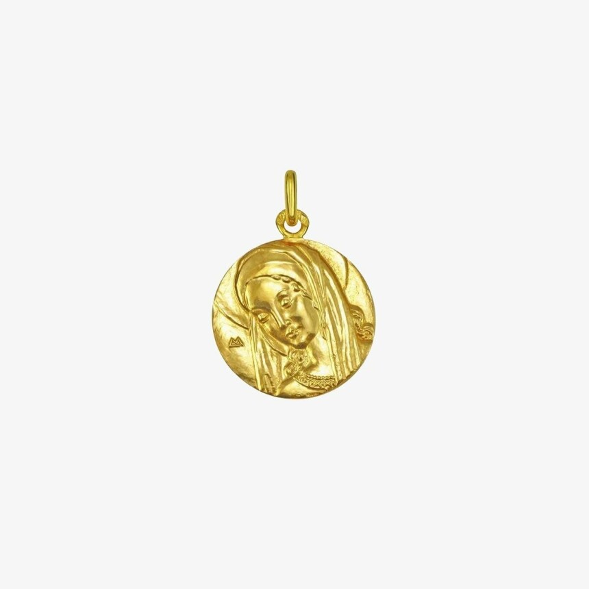 Arthus Bertrand Vierge Ancilla Domini F. mince medal, polished yellow gold