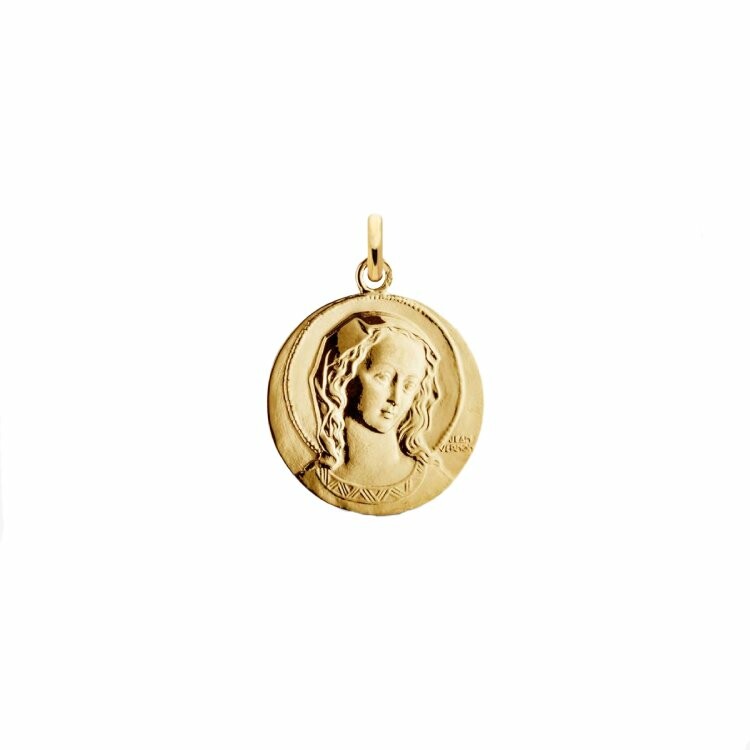 Arthus Bertrand Virgo Amabilis virgin medal, 18mm, polished yellow gold