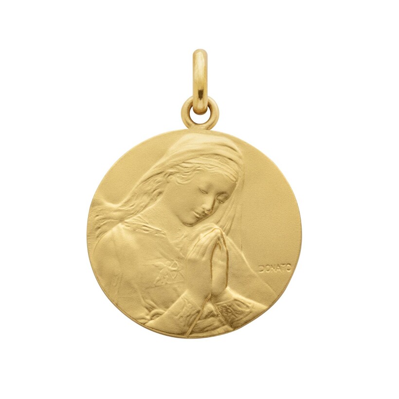 Médaille Arthus Bertrand Vierge de Donatello F. mince 18 mm or jaune sablé