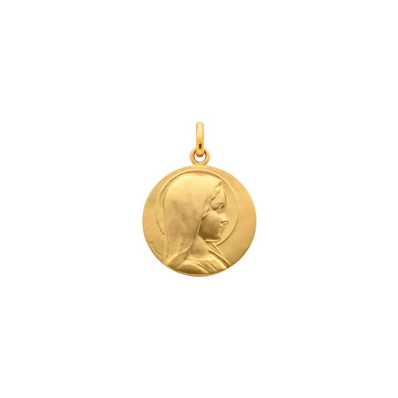 Médaille Arthus Bertrand Vierge Jeune 15 mm or jaune sablé