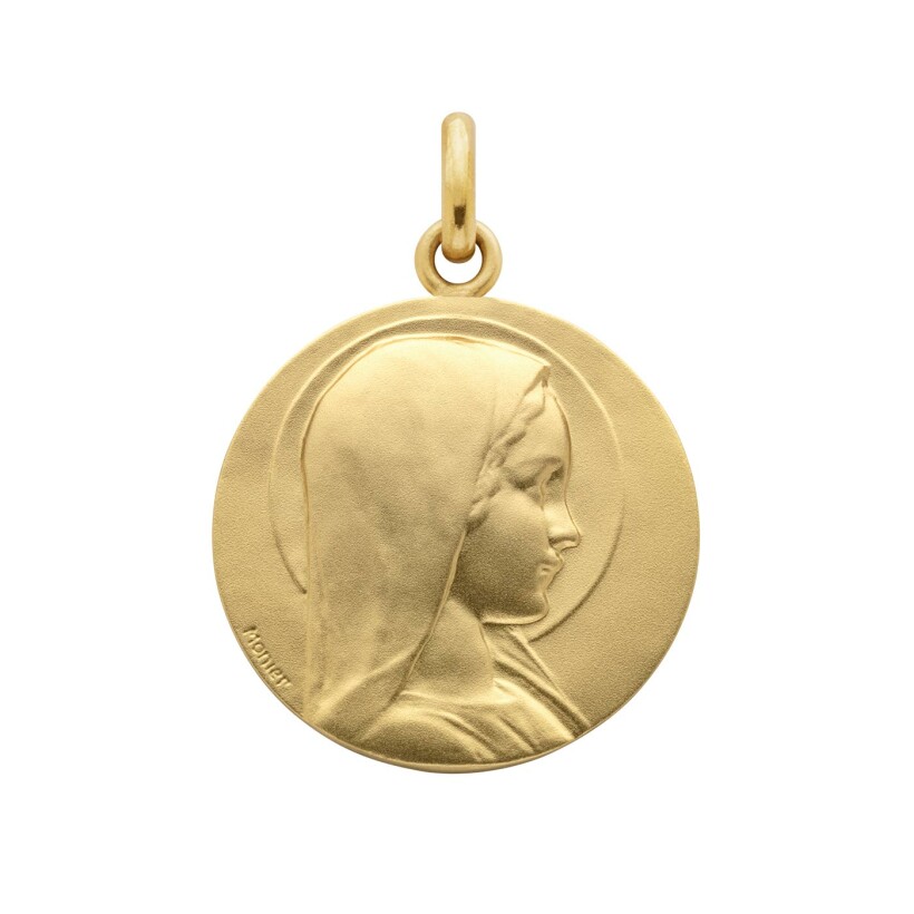 Médaille Arthus Bertrand Vierge Jeune 18 mm or jaune sablé