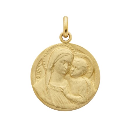 Médaille Arthus Bertrand Notre Dame du Bon Conseil 18 mm or jaune sablé