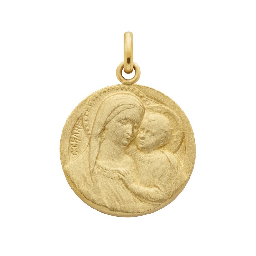Médaille Arthus Bertrand Notre Dame du Bon Conseil 18 mm or jaune sablé