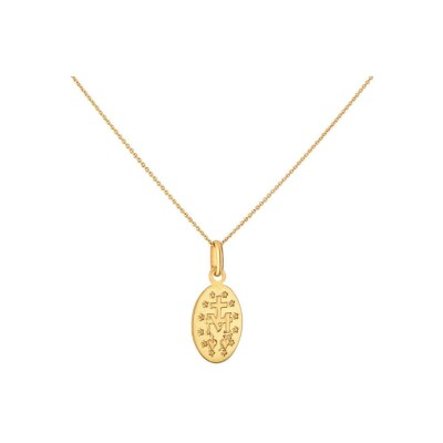 Médaille Arthus Bertrand Les Miraculeuses en or jaune sablé, 17 mm